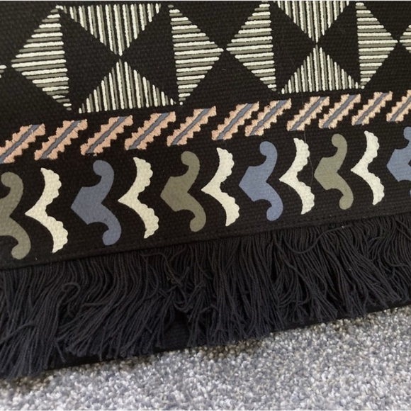 Stella & Dot Taj Multicolor Woven Tribal Fringed Geometric Envelope Clutch Bag - Picture 8 of 9